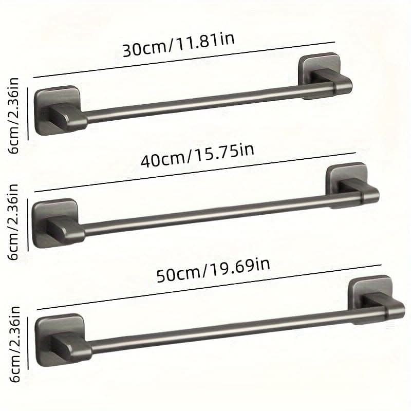 Easy-Install Self-Adhesive Towel Bar - Space Aluminum No-Drill Rack