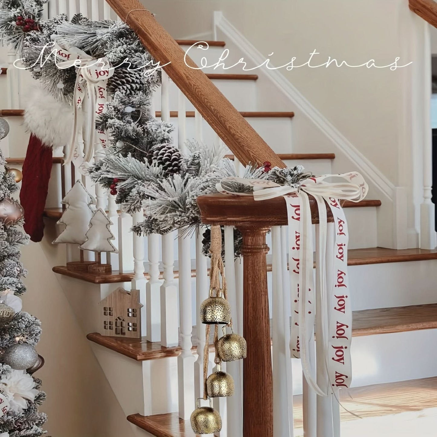 Rustic Iron Christmas Bell Chime, Indoor/Outdoor Decor