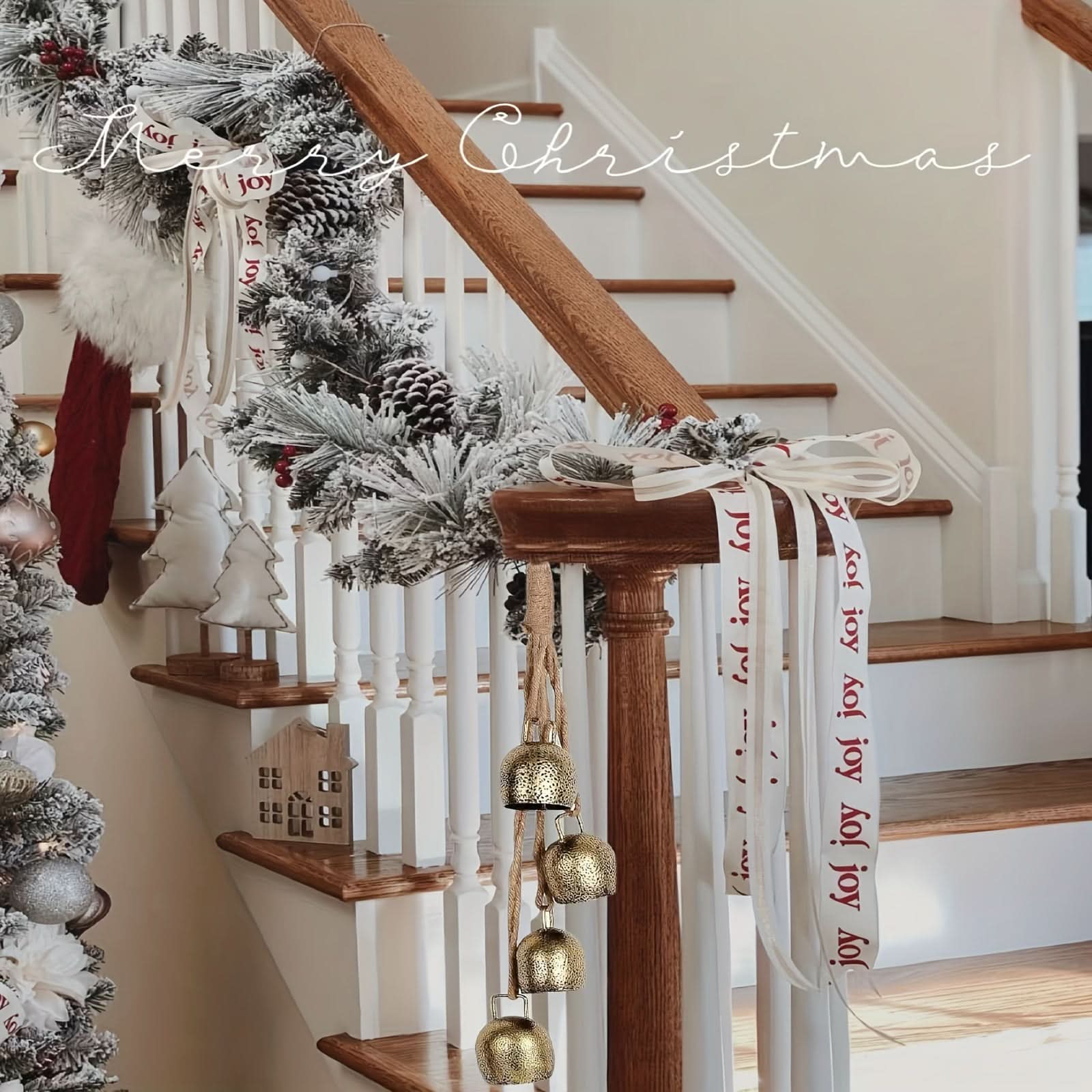 Rustic Iron Christmas Bell Chime, Indoor/Outdoor Decor