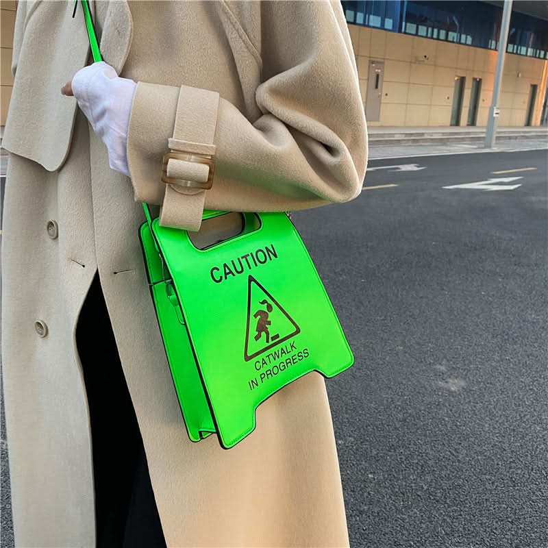Creative Stop Sign Crossbody Bag – Faux Leather Novelty Messenger Bag for Women