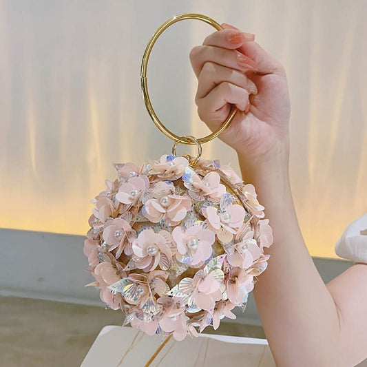 Elegant Pink Rhinestone Clutch Purse for Women
