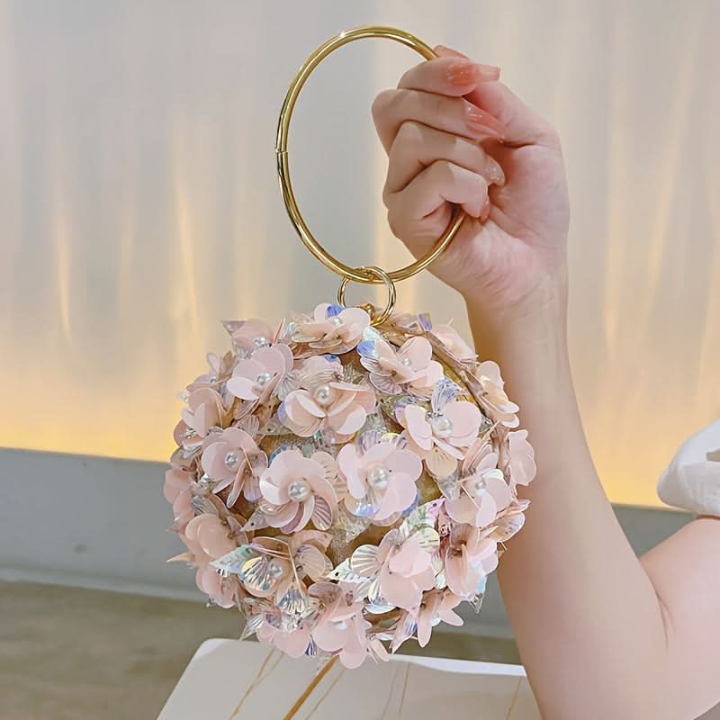 Elegant Pink Rhinestone Clutch Purse for Women