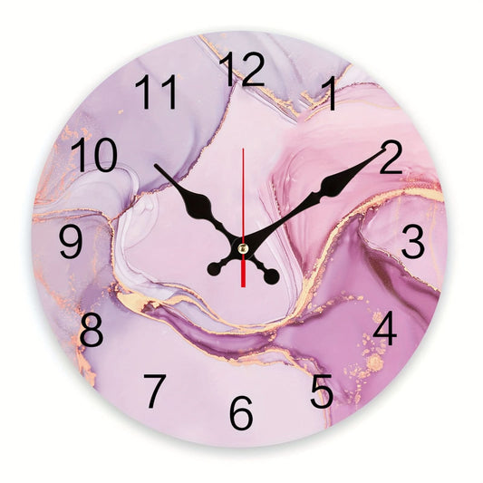 Decorative Silent Wall Clock - Marble Texture