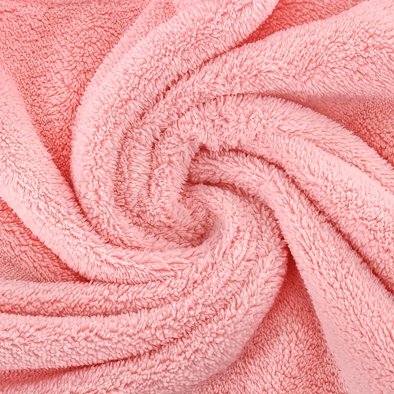 Ultra-Soft Coral Fleece Hair Drying Towel – Quick-Dry, Odor-Free, Cute Bear Button