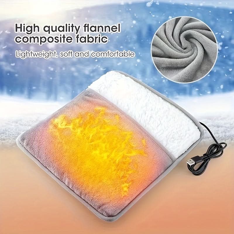 USB Heated Foot Warmer Slippers Pad