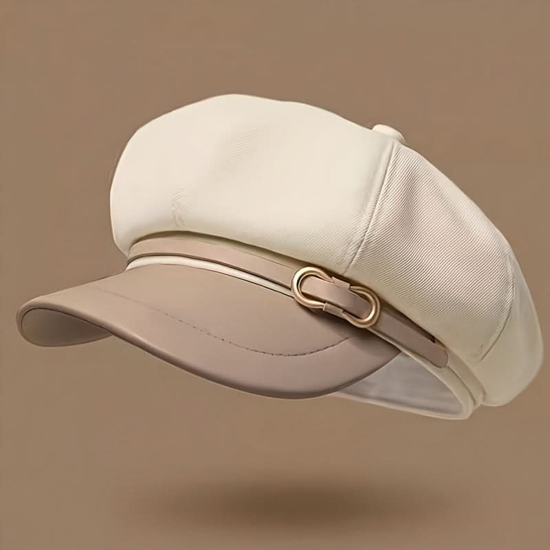 Women’s Vintage Newsboy Beret – Buckle Detail Painter Cap