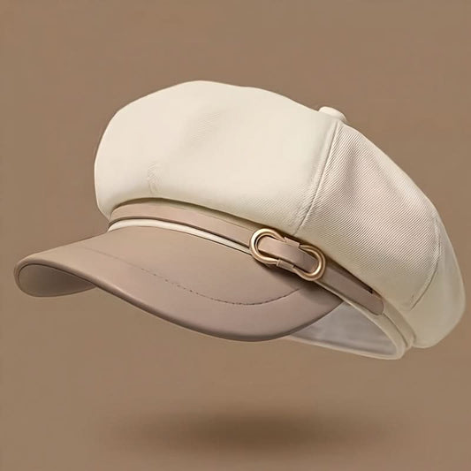 Women’s Vintage Newsboy Beret – Buckle Detail Painter Cap