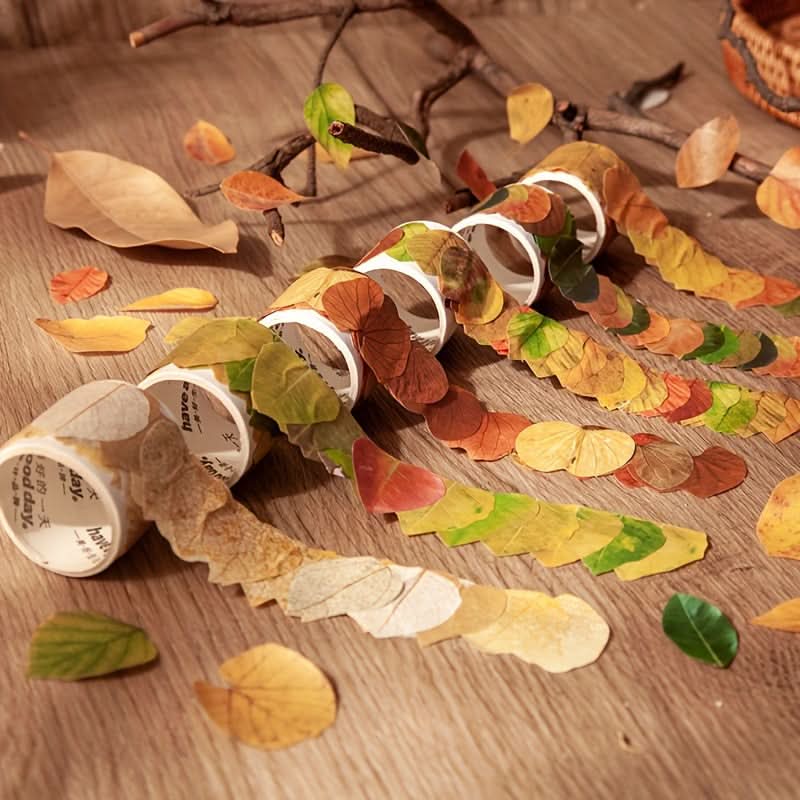 50pcs Vibrant Fallen Leaves Washi Tape Roll