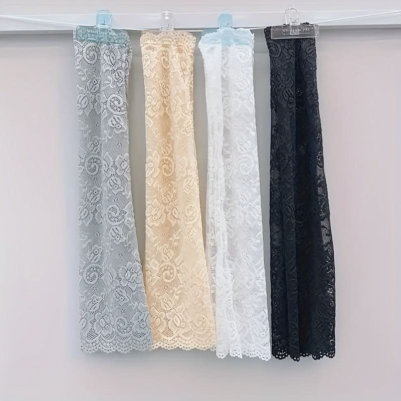 4 Pairs Women's Lace Sunscreen Arm Sleeves – Elegant Jacquard Summer Covers