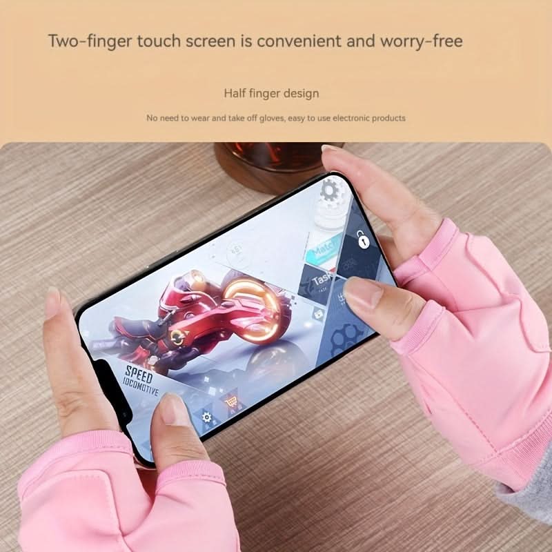 USB Heated Hand Warmer Gloves with 3-Level Control