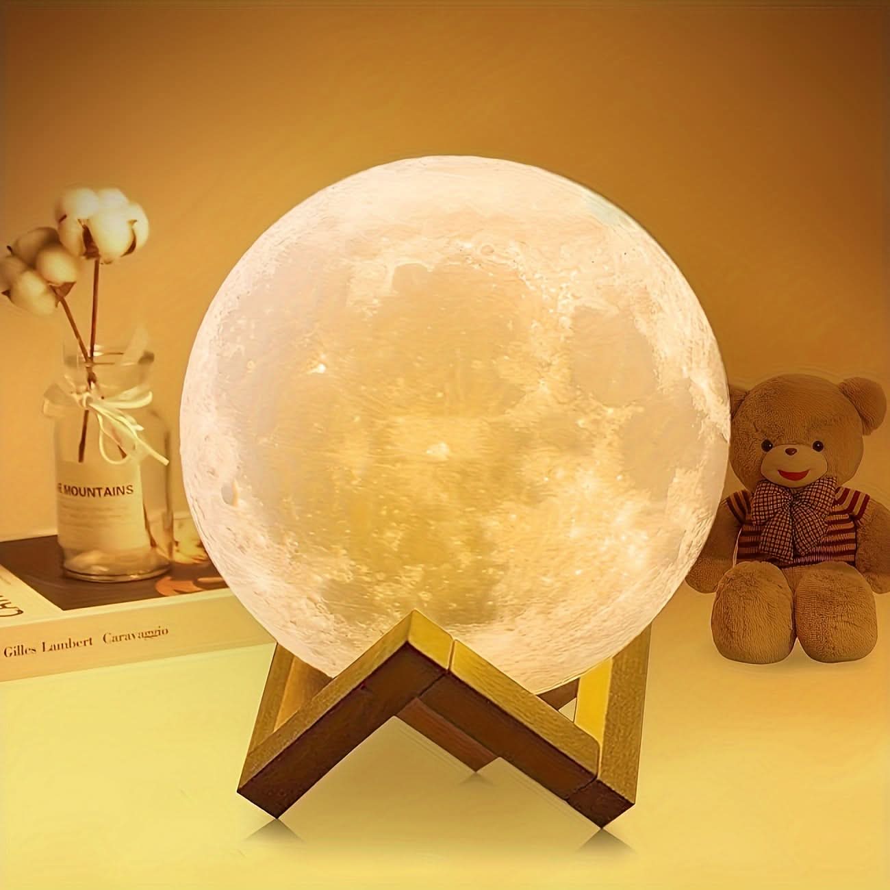 3D Printed Color-Changing Moon Lamp, USB