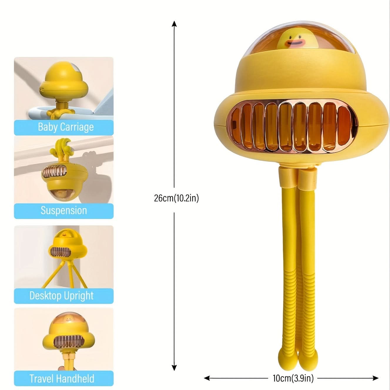 Cartoon Octopus Clip-On Fan – USB Rechargeable