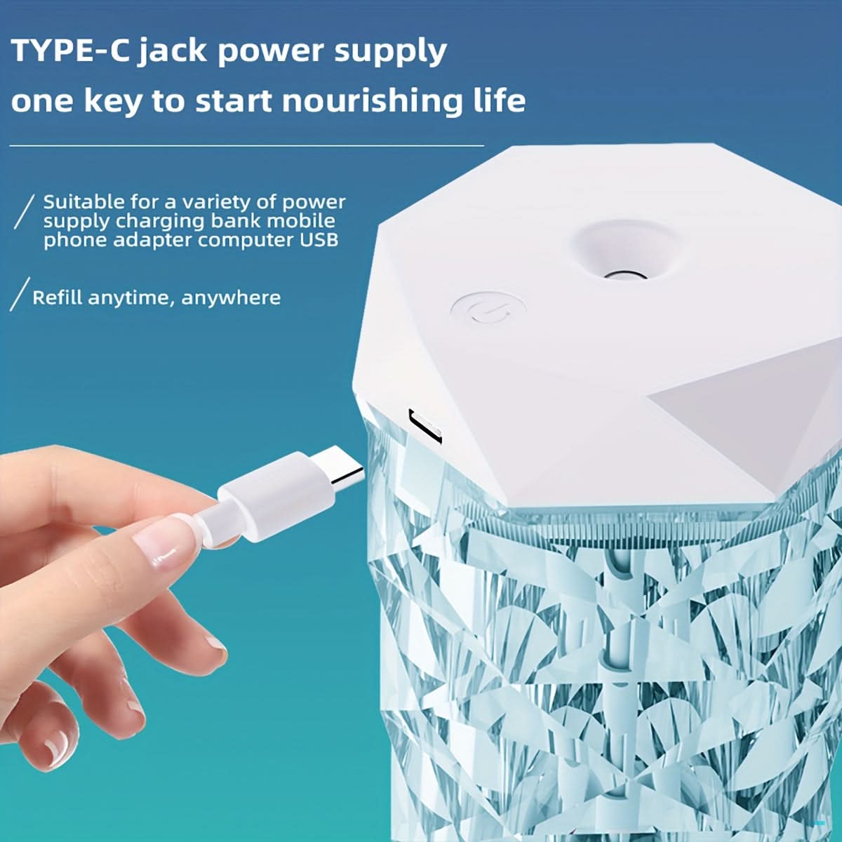 Crystal Clear USB Humidifier & Night Light