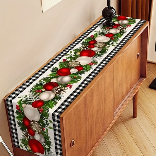 Festive Ornament Christmas Table Runner Decor