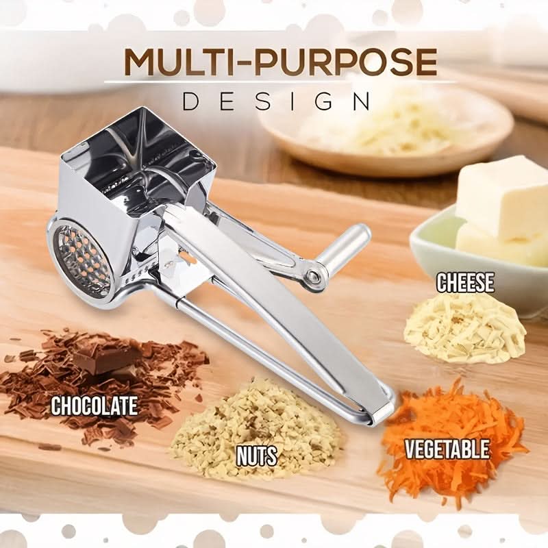 Stainless Steel Rotary Cheese Grater - Dishwasher Safe