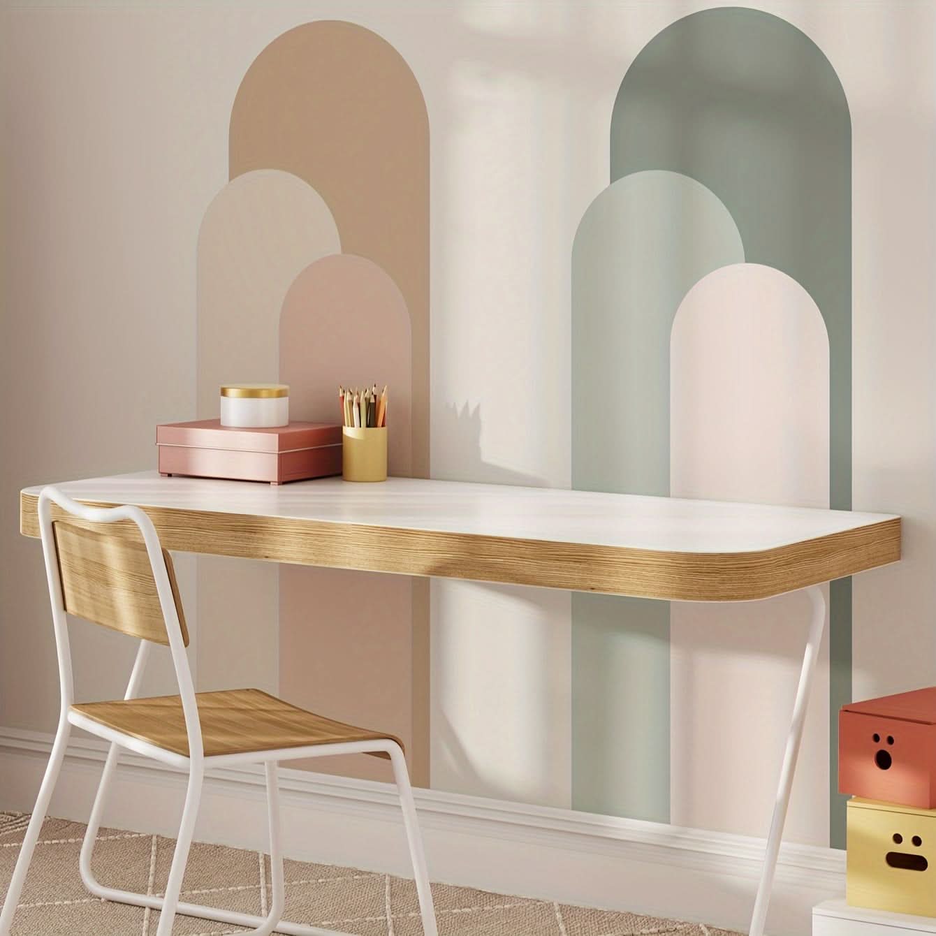 Boho Arch Geometric Peel and Stick Wallpaper - 2 Rolls Self-Adhesive