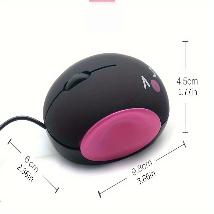Cute Silent USB Optical Wired Mouse – Compact