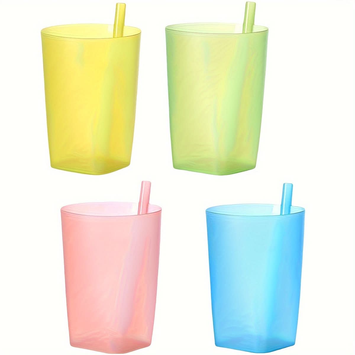 4-Pack Summer Straw Cups with Lids – 360ml Portable Juice & Water Tumblers