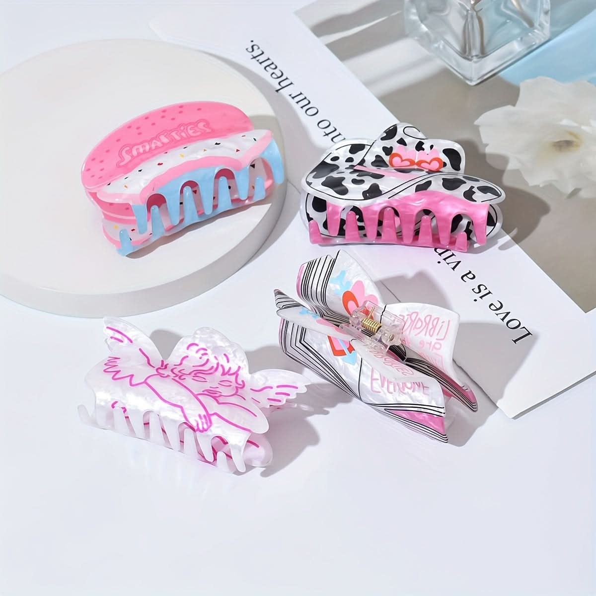 Cute Cartoon Donut Cupid Hair Claw