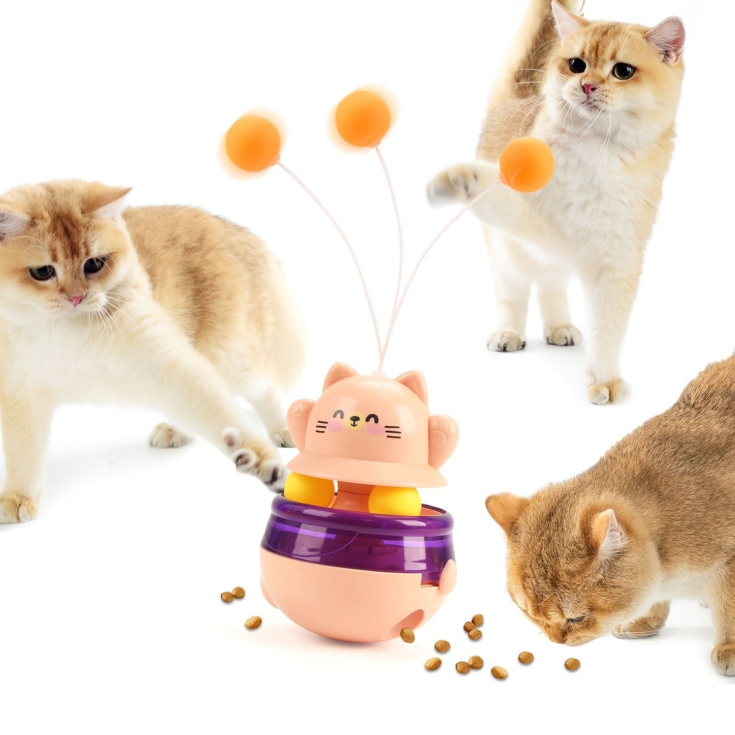 Tease Cat Stick Toy - Self-Stomping Slow Feeder