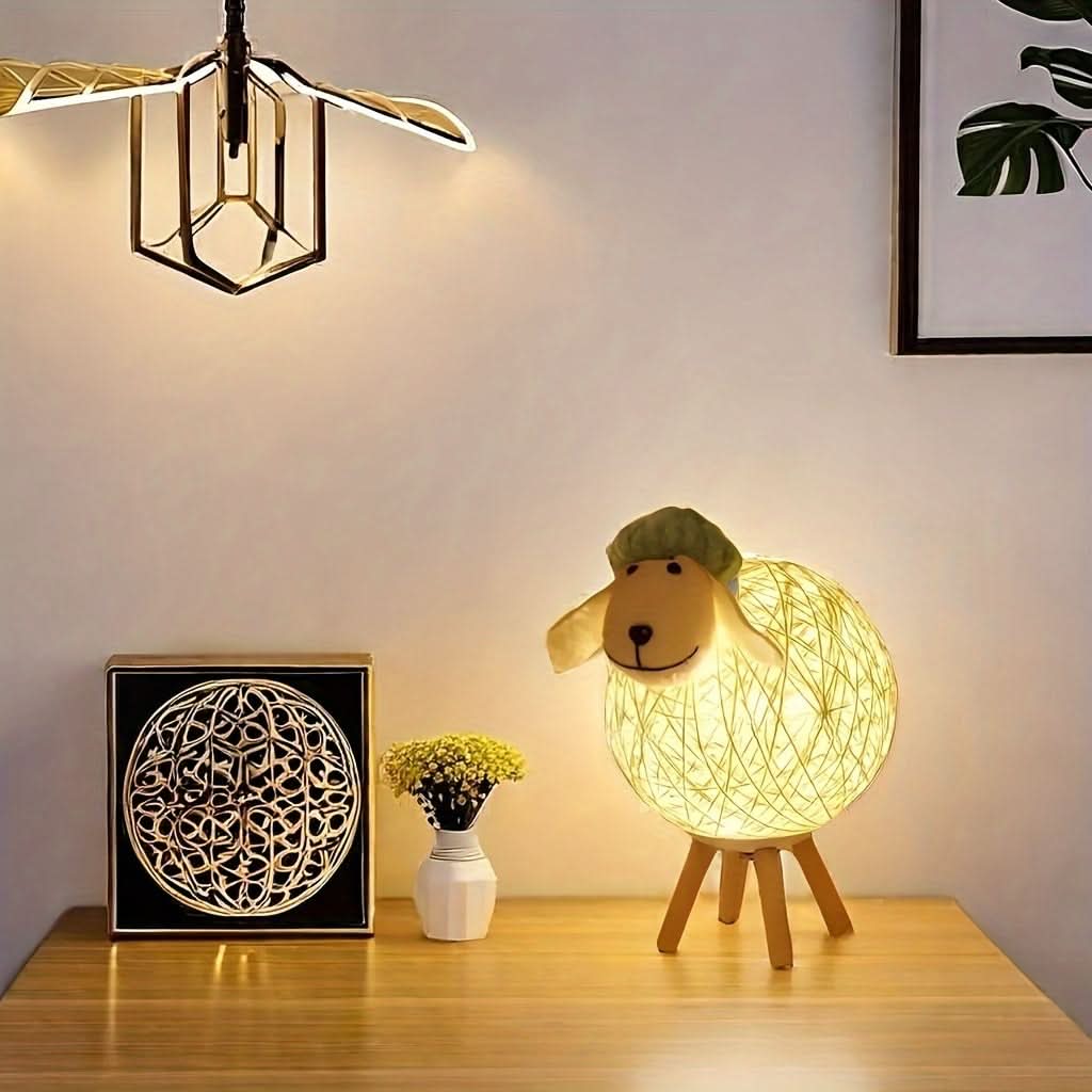 USB-Powered LED Sheep Table Lamp, Decorative