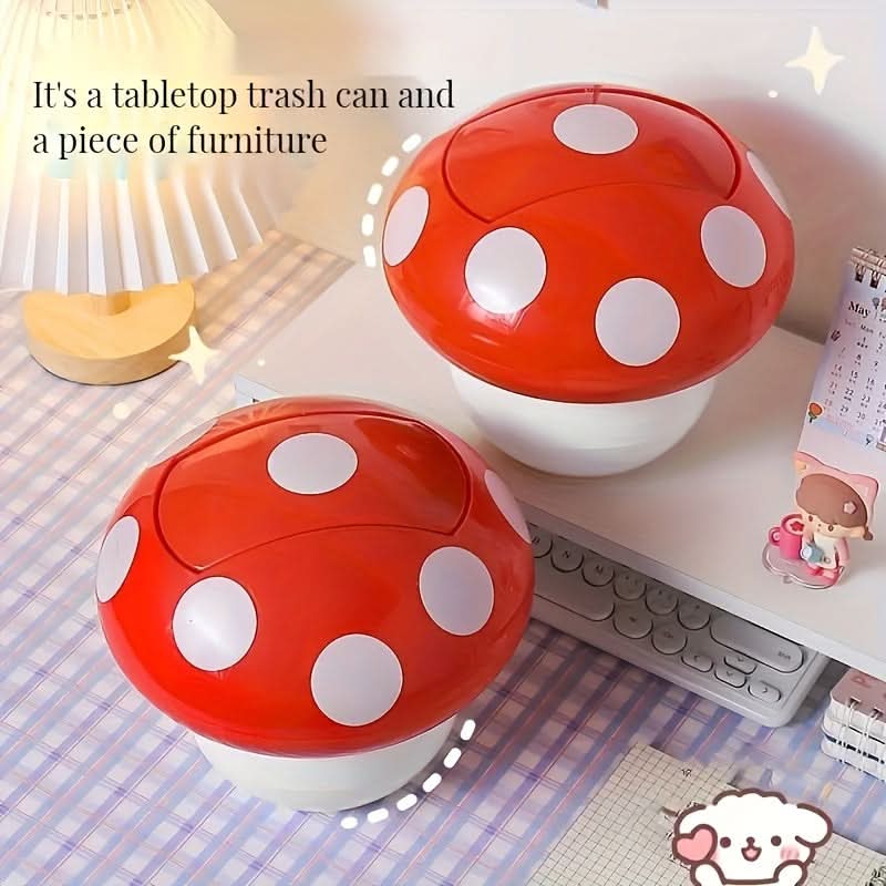Adorable Mushroom-Shaped Trash Can for Home