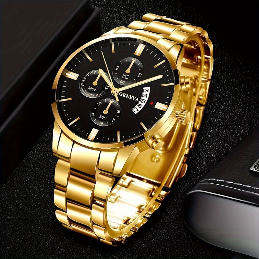 Classic Retro Men's Watch – Elegant Stainless Steel with Calendar