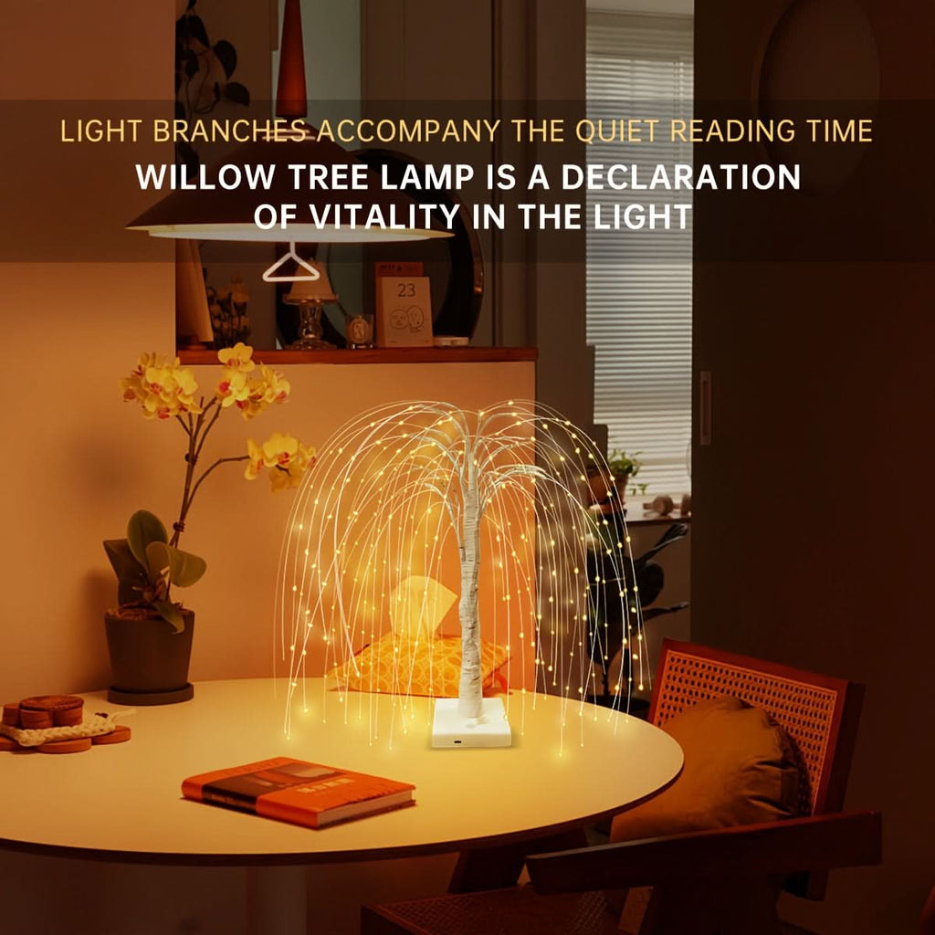 Willow Tree LED Night Light – 8 Modes, USB Powered, Touch Control