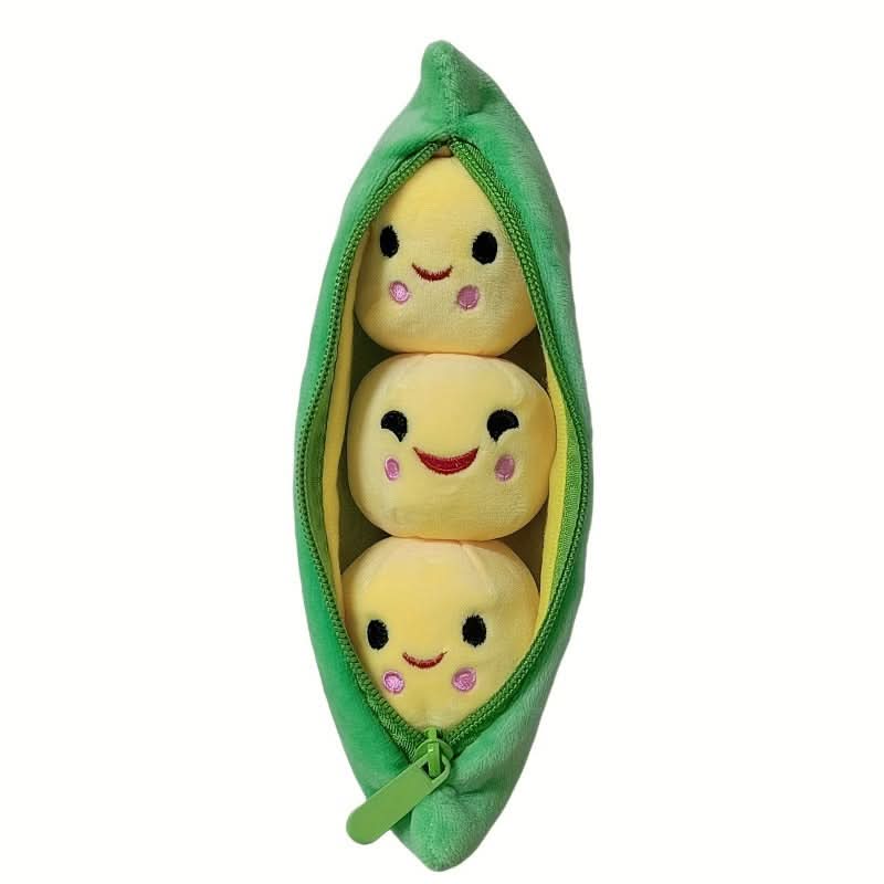 1 pc Interactive Plush Pea Dog Toy with Squeaker-Durable, Soft Fabric for Sniffing