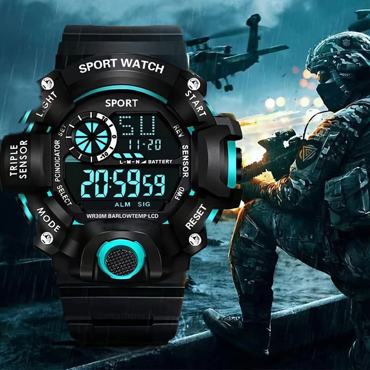 Trendy Men's Multi-Functional Electronic Watch