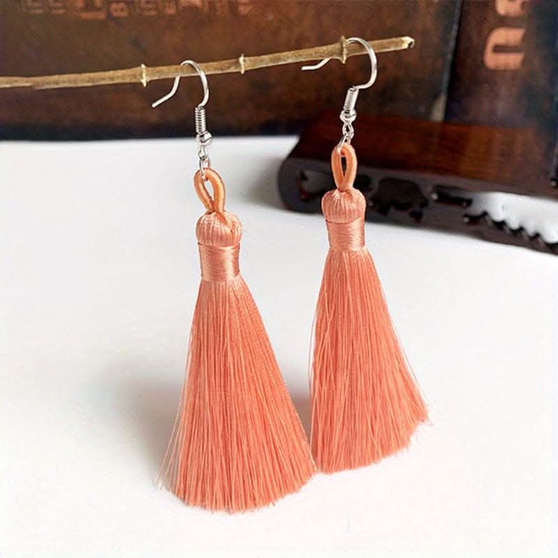 Colorful Tassel Dangle Earrings – Boho Ethnic Style