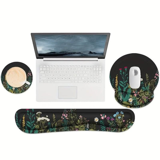 3-Piece Ergonomic Wrist Rest and Mouse Pad Set