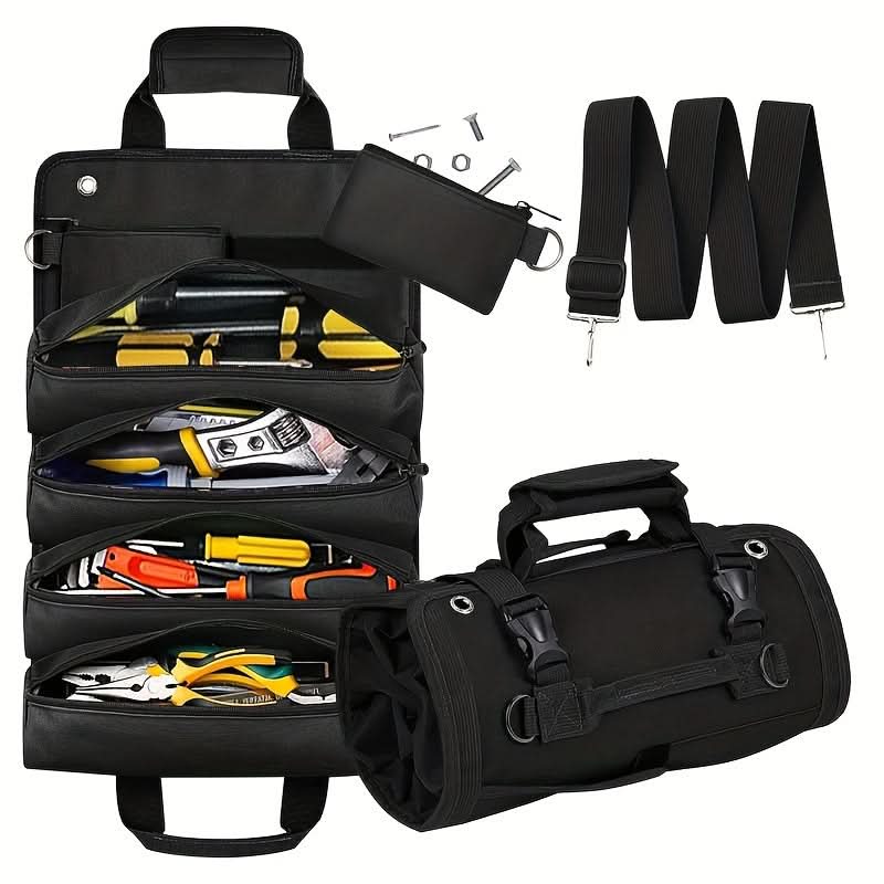 Heavy Duty Roll-Up Tool Bag with Pouches