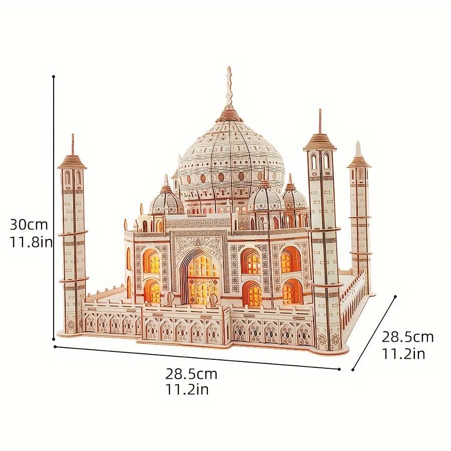 3D Wooden Villa Puzzle with LED Lights - DIY Smart Home Decor Kit