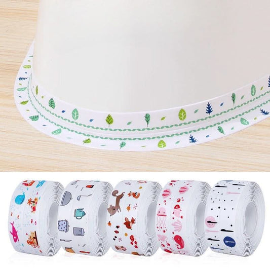 2 Rolls Self-Adhesive Caulk Tape - Anti-Mold Sealing Strips for Kitchen & Bathroom