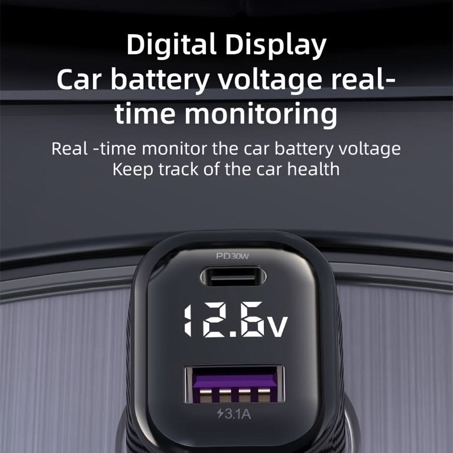 PD30W Fast Car Charger – 6-Port USB Expansion