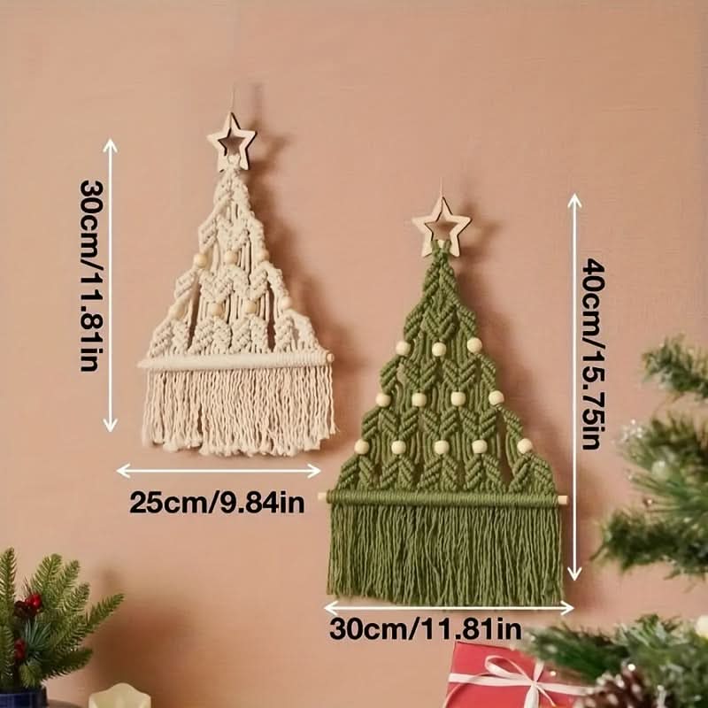 2-Piece Braided Christmas Tree DIY Kit - Handmade Cotton Rope Christmas Crafts