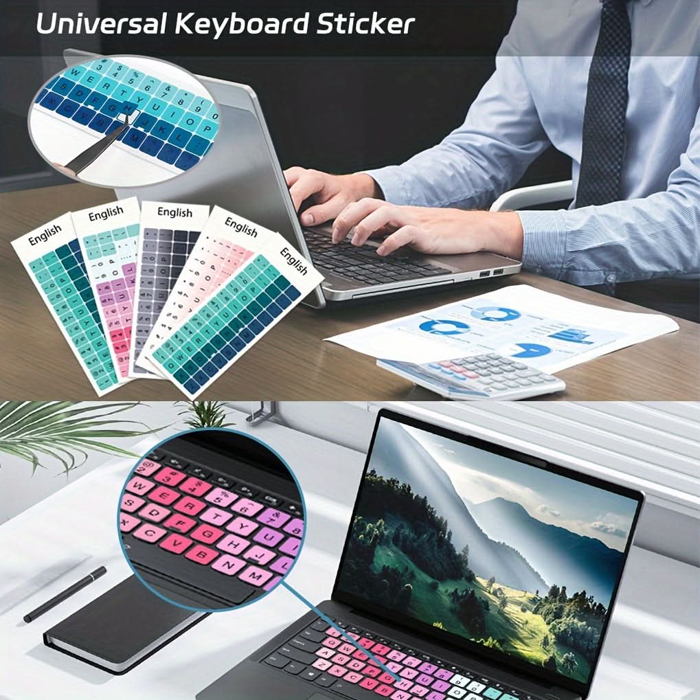 Pack of 2 Vibrant Universal Keyboard Stickers