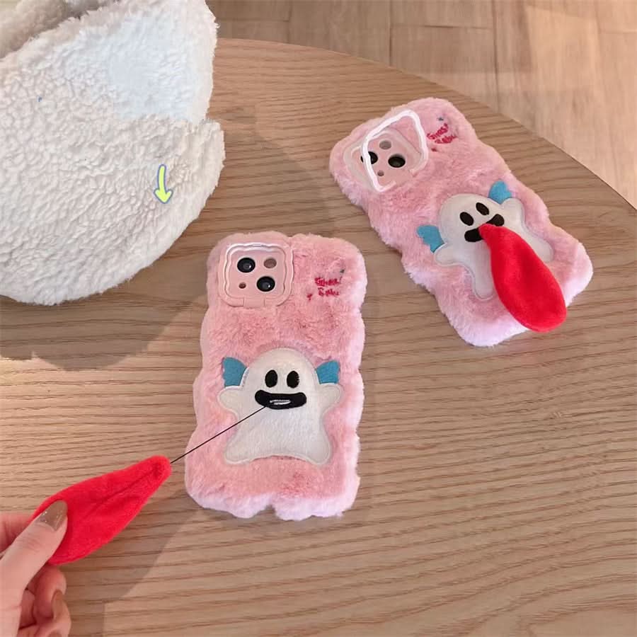 Cute Plush Pull-Out iPhone Case