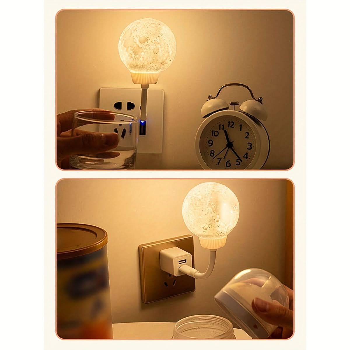 Voice-Activated Lunar Light Bedside Lamp