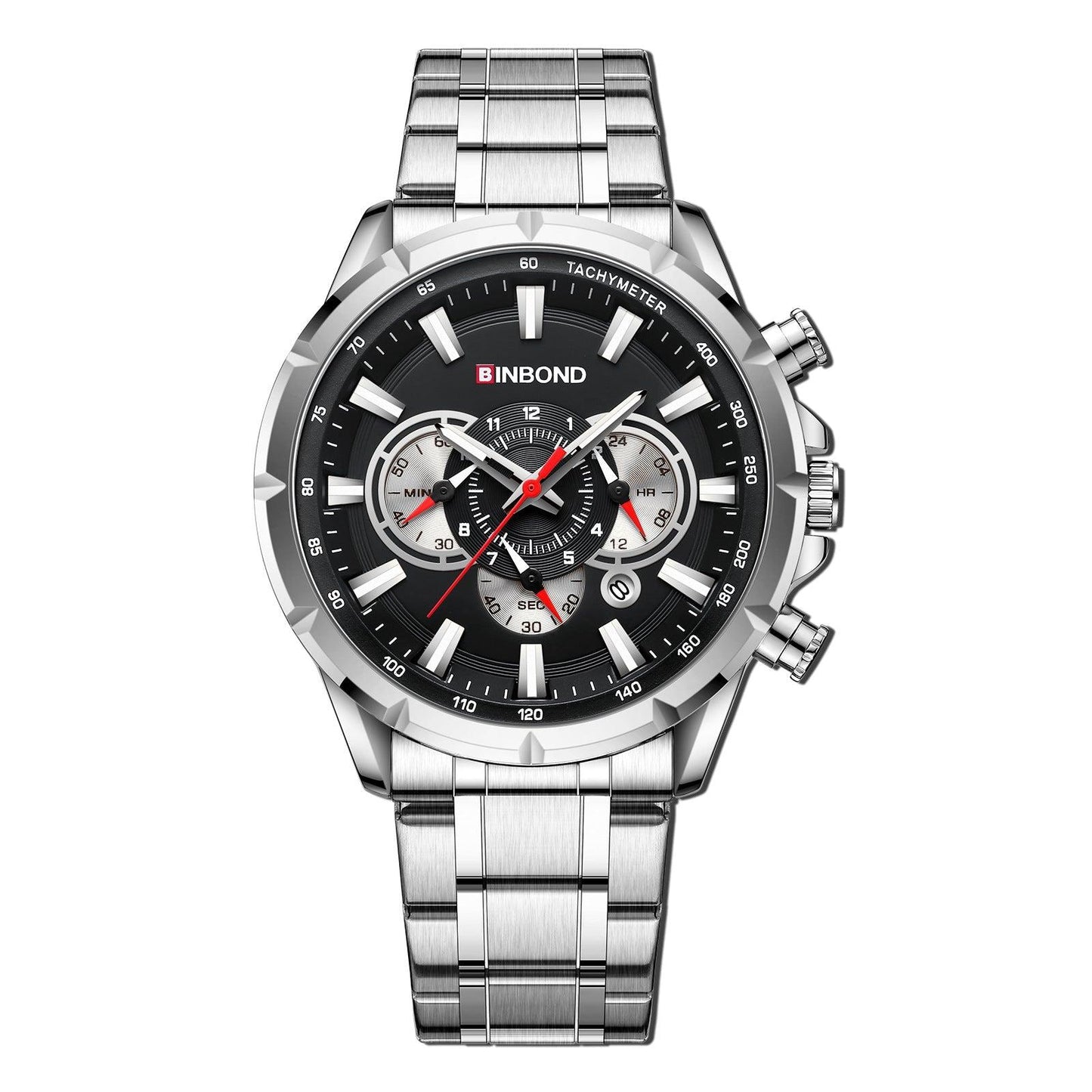 BINBOND Tactical Waterproof Watch Timing Multi-Pointer Quartz Watch