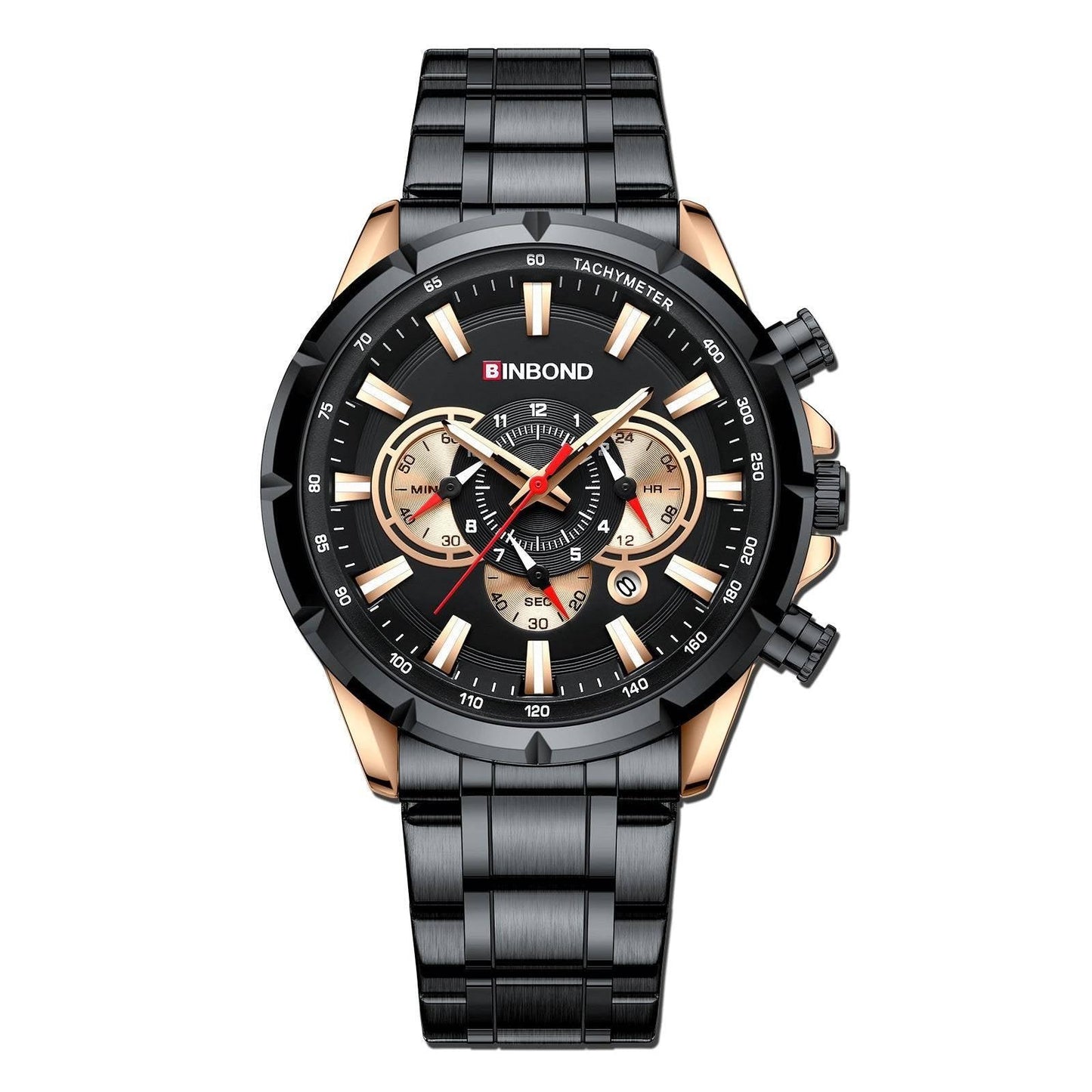 BINBOND Tactical Waterproof Watch Timing Multi-Pointer Quartz Watch