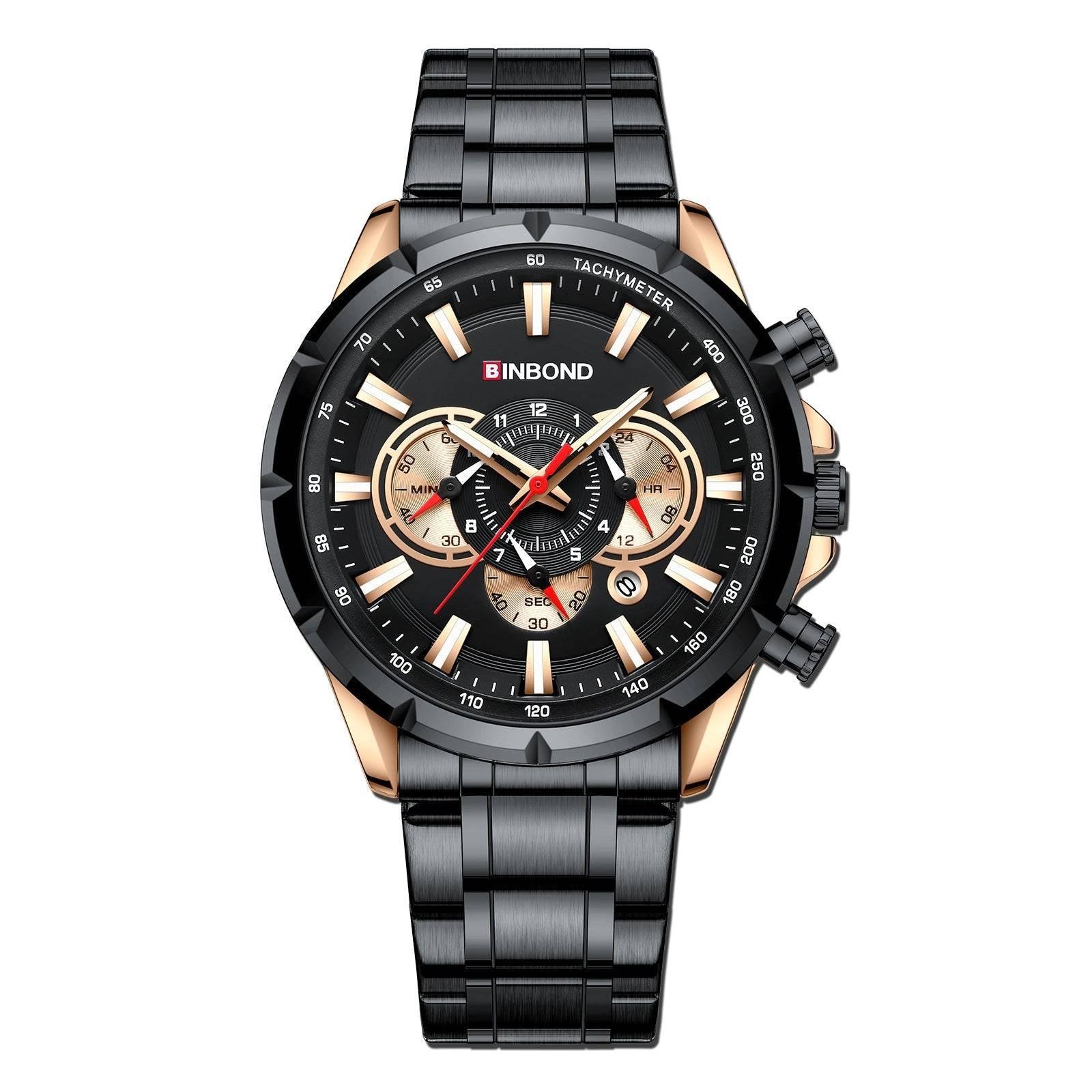 BINBOND Tactical Waterproof Watch Timing Multi-Pointer Quartz Watch