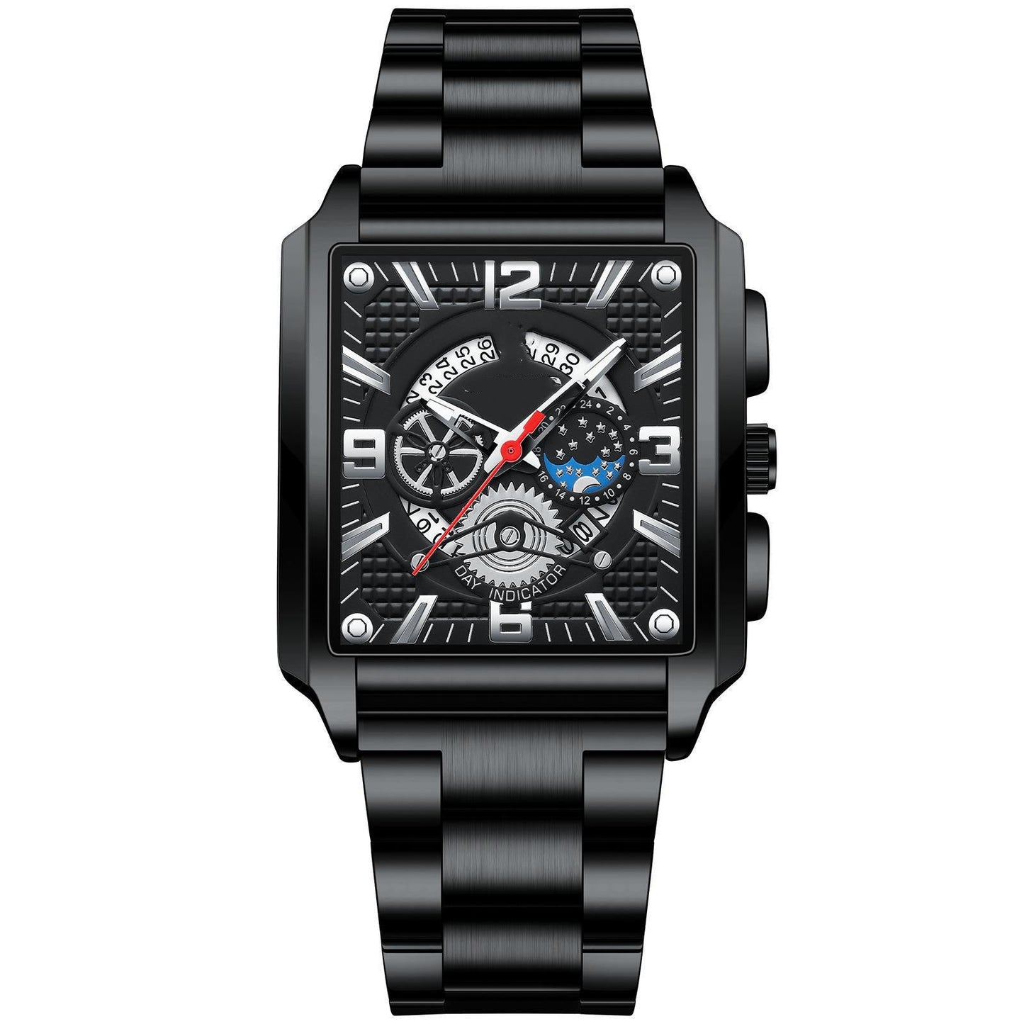 Binbond Men's Vintage Square Calendar Waterproof watch for men B6575