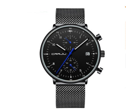 CRRJU Luxury Stainless Steel Quartz calendar watch for men 2278