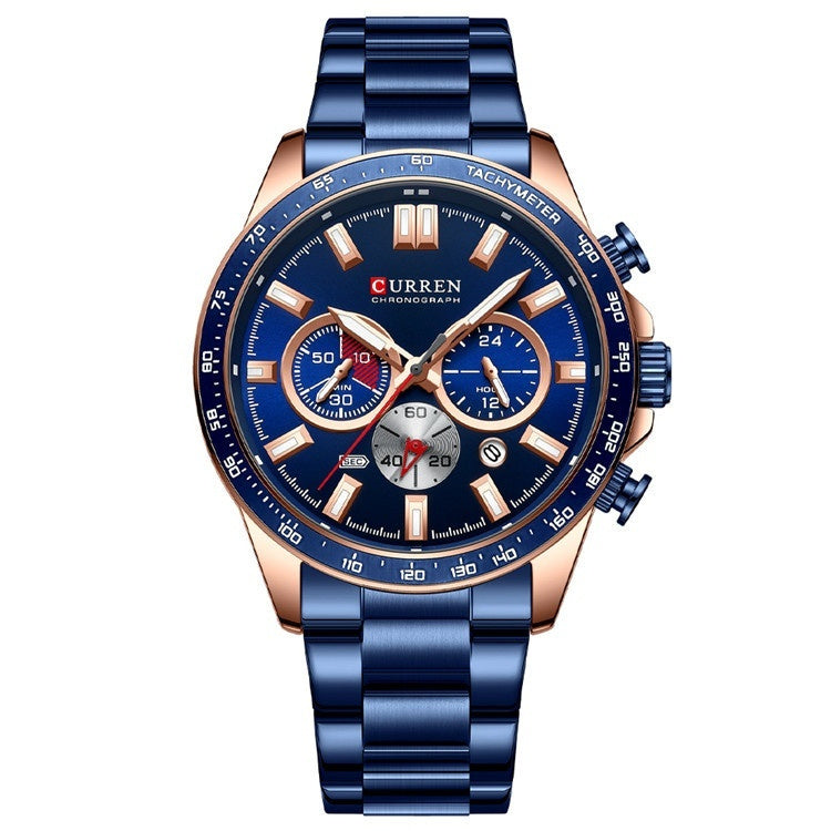 Curren 8418 steel Chronograph watch for Men
