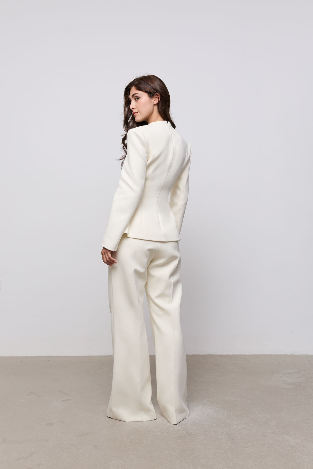 Cotton Mix Structured Trousers