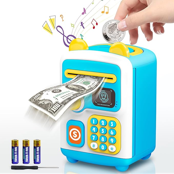 Electronic Piggy Bank Money Box Simulated Face Recognition
