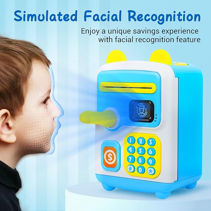 Electronic Piggy Bank Money Box Simulated Face Recognition