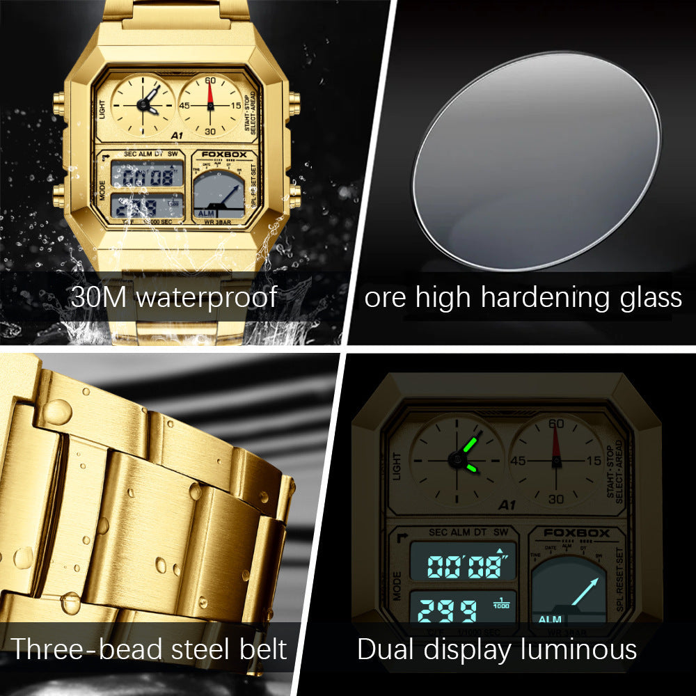 Foxbox Dual Display Multifunctional Waterproof Sports Watch for men FB0057
